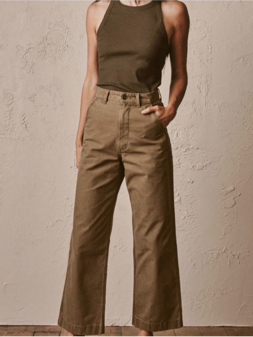 Buck Mason High Desert Relaxed Wide-Leg Pants Size 25 Chic 90s Minimalist Preppy